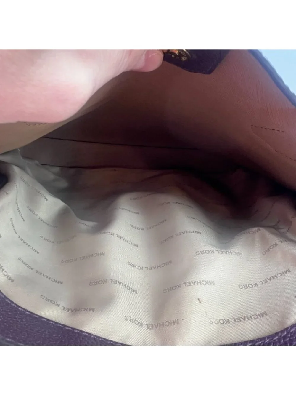Michael Kors Mercer Large Dome Satchel in Eggplant w/Charm